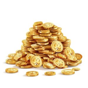 MONEDAS DE ORO APILADAS EN MONTON REPRESENTATIVA DE LA MEMBRESÍA EN PLAN PREMIUM ANUAL